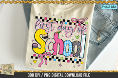 Coquette First Day of School is a professional design that is available at 300dpi PNG to use for Sublimation, iron-on transfer, DTG Printing and normal printing.