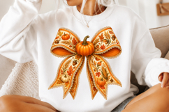 Coquette Floral Fall Pumpkin png Product Image 2