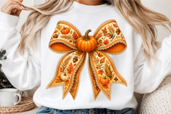 Coquette Floral Fall Pumpkin png Product Image 3