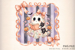 Coquette Floral Ghost Png, Halloween Png Product Image 1