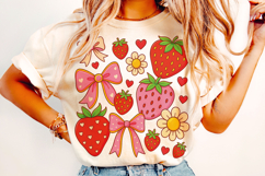 Boho Strawberry Coquette PNG, Preppy Strawberries, Summer Product Image 2