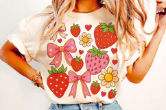 Boho Strawberry Coquette PNG, Preppy Strawberries, Summer Product Image 2