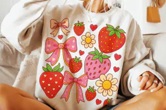 Boho Strawberry Coquette PNG, Preppy Strawberries, Summer Product Image 3