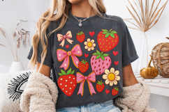 Boho Strawberry Coquette PNG, Preppy Strawberries, Summer Product Image 4