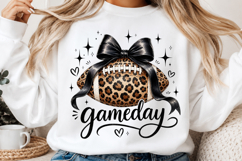 Coquette Football Png, Leopard Football PNG Product Image 2