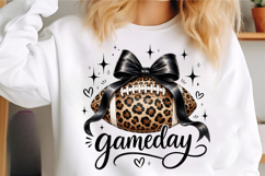 Coquette Football Png, Leopard Football PNG Product Image 3