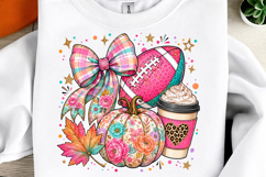 Coquette Football Pumpkin PNG Product Image 1