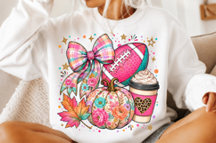 Coquette Football Pumpkin PNG Product Image 2
