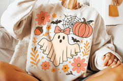 Halloween Ghost PNG, Fall PNG, Pumpkin PNG, Coquette Bow PNG Product Image 2