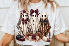 Coquette Ghost Trio Halloween Clipart PNG Product Image 2