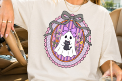Coquette Ghost with Black Cat Sublimation PNG Product Image 2