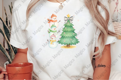 Coquette Glitter Christmas Snowman PNG Product Image 2