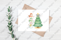 Coquette Glitter Christmas Snowman PNG Product Image 3