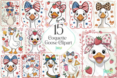 Coquette Goose Clipart Sublimation Product Image 1