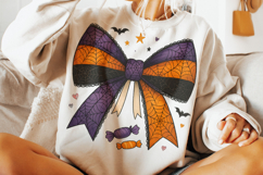Halloween Coquette Bow PNG, Spider Web PNG, Spooky PNG, Fall Product Image 3