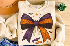 Halloween Coquette Bow PNG, Spider Web PNG, Spooky PNG, Fall Product Image 4