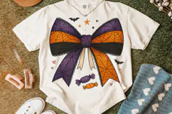 Halloween Coquette Bow PNG, Spider Web PNG, Spooky PNG, Fall Product Image 5