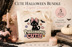 Coquette Halloween SVG Bundle, Cute Halloween Quote Designs, Product Image 3