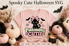 Purranormal Cutie Cat SVG, Halloween Coquette Cat SVG, Product Image 6