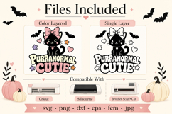 Purranormal Cutie Cat SVG, Halloween Coquette Cat SVG, Product Image 3