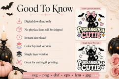 Purranormal Cutie Cat SVG, Halloween Coquette Cat SVG, Product Image 2