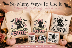 Purranormal Cutie Cat SVG, Halloween Coquette Cat SVG, Product Image 4