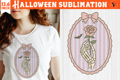 Coquette Halloween Clipart | Retro Skeleton hand sublimation Product Image 1
