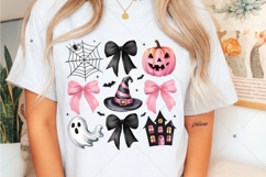 Coquette Halloween PNG, halloween pumpkin pink bows Product Image 4