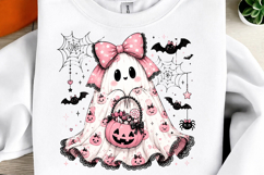 Coquette Halloween Pink Bow Ghost Png Product Image 2