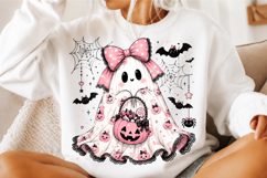 Coquette Halloween Pink Bow Ghost Png Product Image 3