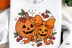 Coquette Halloween Pumpkin Cherries Png Product Image 1