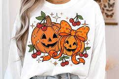 Coquette Halloween Pumpkin Cherries Png Product Image 2