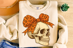 Halloween Coquette Bow PNG, Halloween Skull PNG, Spooky PNG Product Image 1