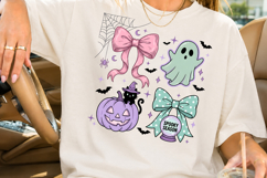 Coquette Halloween Sublimation, Pastel Pink &amp; Mint Green Bow Product Image 2