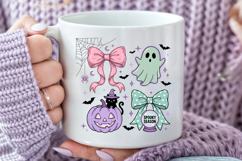 Coquette Halloween Sublimation, Pastel Pink &amp; Mint Green Bow Product Image 5