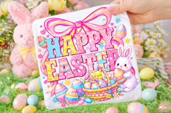 Happy Easter PNG, Coquette Bow Easter PNG, Easter Preppy PNG Product Image 1