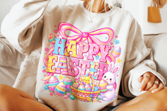 Happy Easter PNG, Coquette Bow Easter PNG, Easter Preppy PNG Product Image 5