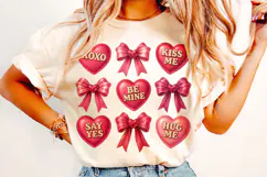 Heart Valentine Coquette Bow PNG, Valentine's Day PNG, Xoxo Product Image 2