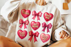 Heart Valentine Coquette Bow PNG, Valentine's Day PNG, Xoxo Product Image 3