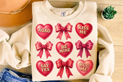 Heart Valentine Coquette Bow PNG, Valentine's Day PNG, Xoxo Product Image 1