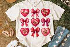 Heart Valentine Coquette Bow PNG, Valentine's Day PNG, Xoxo Product Image 4