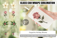 Coquette Holiday Blooms Glass Can Product Image 1