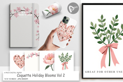 Coquette Holiday Blooms Digital Paper Product Image 1