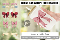 Coquette Holiday Bows Glass Can Product Image 1