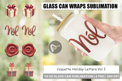 Coquette Holiday Letters Glass Can Product Image 1