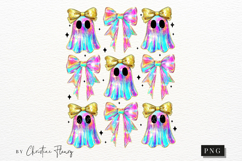 Iridescent Ghost &amp; Bows PNG | Halloween PNG Product Image 4