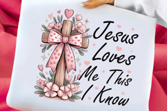 Coquette Jesus Loves Me This I Know PNG,Valentine Heart Product Image 1