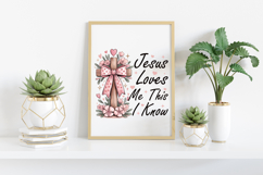 Coquette Jesus Loves Me This I Know PNG,Valentine Heart Product Image 3