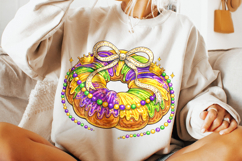 King Cake PNG, Mardi Gras PNG Sublimation, Fleur De Lis PNG Product Image 2