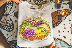 King Cake PNG, Mardi Gras PNG Sublimation, Fleur De Lis PNG Product Image 3